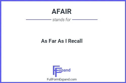Full form of AFAIR