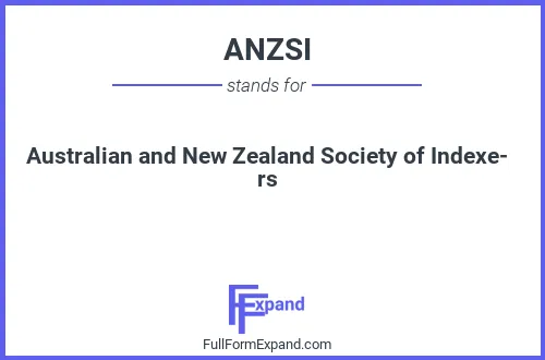 Full form of ANZSI