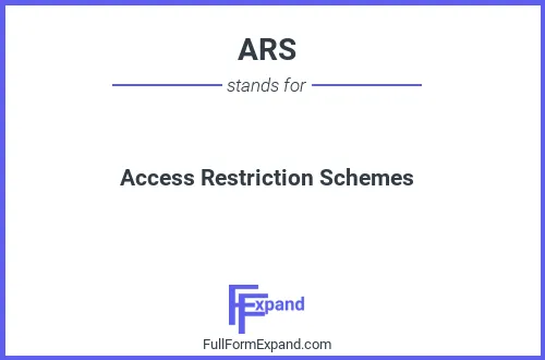 Full form of ARS