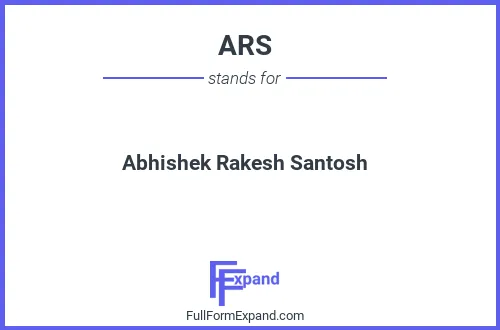 Full form of ARS