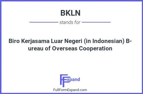 Full form of BKLN
