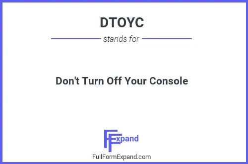 Full form of DTOYC