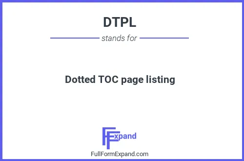 Full form of DTPL