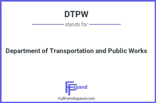 Full form of DTPW