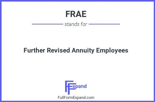 Full form of FRAE