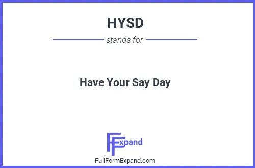 Full form of HYSD
