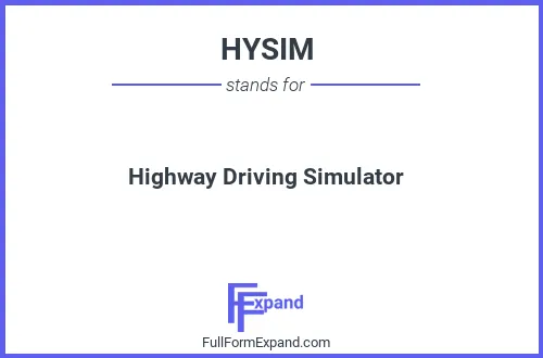 Full form of HYSIM