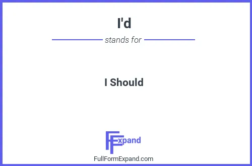 Full form of I'd