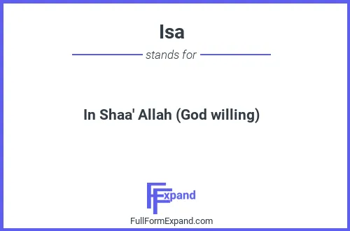 Full form of Isa