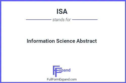Full form of ISA