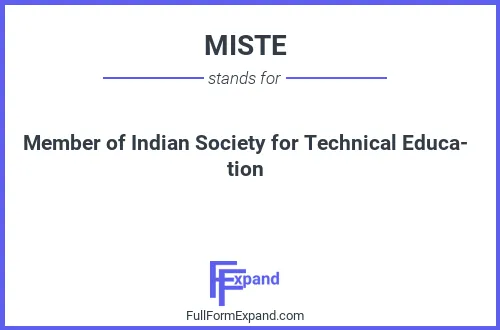 Full form of MISTE