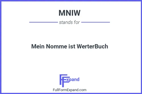 Full form of MNIW