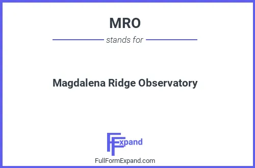 Full form of MRO