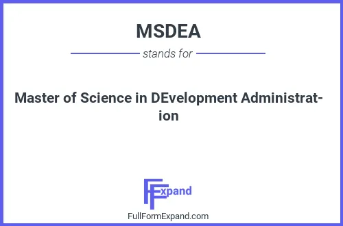 Full form of MSDEA