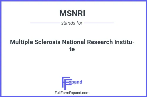 Full form of MSNRI