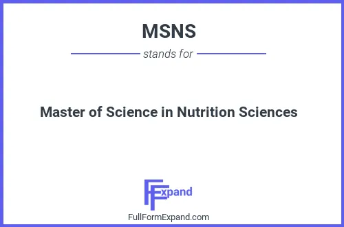 Full form of MSNS