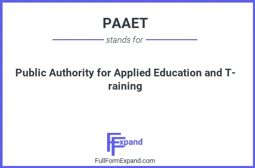 Full form of PAAET