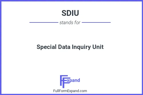 Full form of SDIU